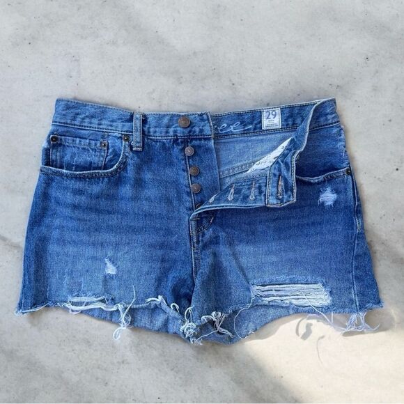 Free People We The Free Sofia Distressed Cutoff Denim Shorts - 29 - Picture 9 of 11